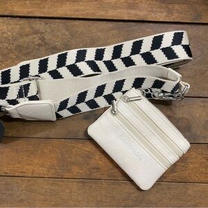 Crossbody Strap with Detachable White Coin Pouch